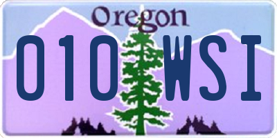 OR license plate 010WSI