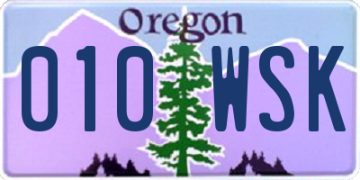 OR license plate 010WSK