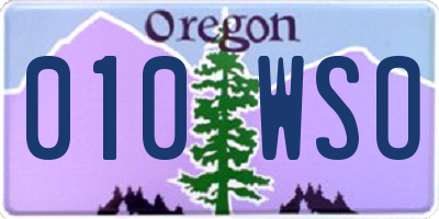 OR license plate 010WSO