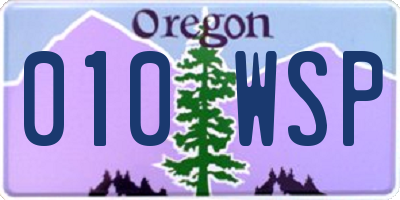 OR license plate 010WSP