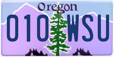 OR license plate 010WSU