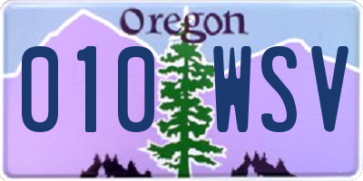 OR license plate 010WSV