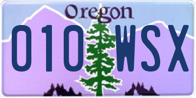 OR license plate 010WSX
