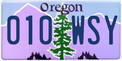 OR license plate 010WSY