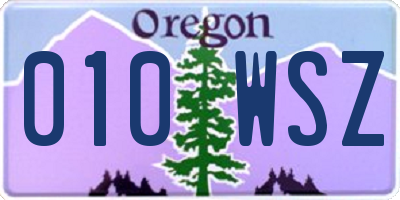 OR license plate 010WSZ