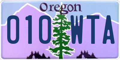 OR license plate 010WTA