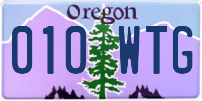 OR license plate 010WTG