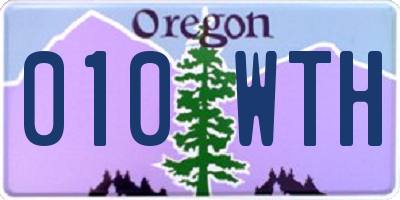 OR license plate 010WTH