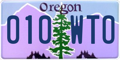 OR license plate 010WTO
