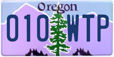 OR license plate 010WTP