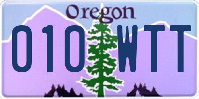 OR license plate 010WTT