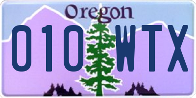 OR license plate 010WTX