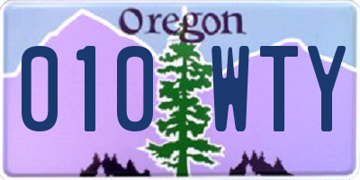 OR license plate 010WTY