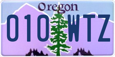OR license plate 010WTZ