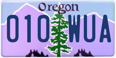 OR license plate 010WUA