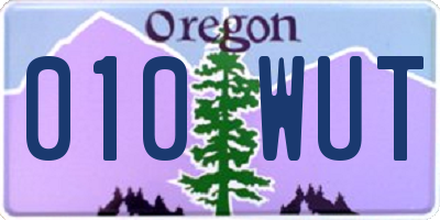 OR license plate 010WUT