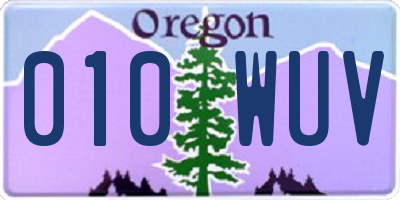 OR license plate 010WUV
