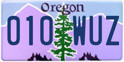 OR license plate 010WUZ