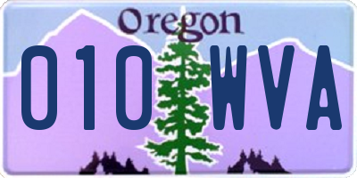 OR license plate 010WVA