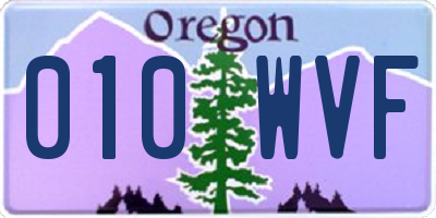 OR license plate 010WVF