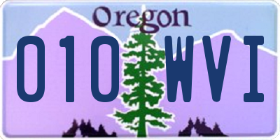 OR license plate 010WVI