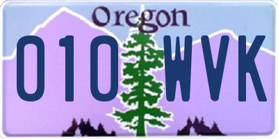 OR license plate 010WVK