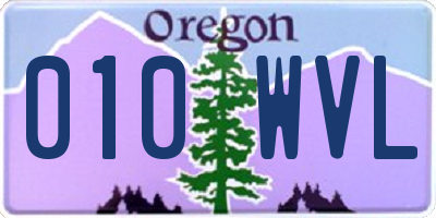 OR license plate 010WVL