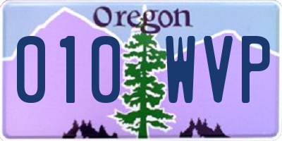 OR license plate 010WVP
