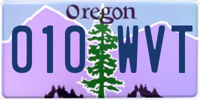 OR license plate 010WVT