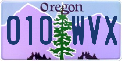 OR license plate 010WVX