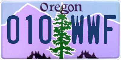 OR license plate 010WWF