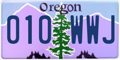 OR license plate 010WWJ