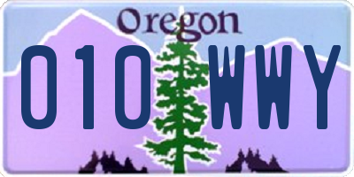 OR license plate 010WWY