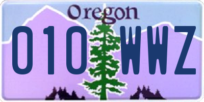 OR license plate 010WWZ