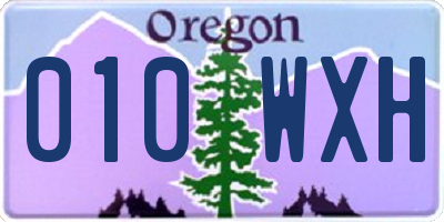 OR license plate 010WXH