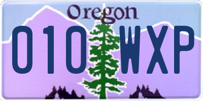 OR license plate 010WXP
