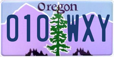 OR license plate 010WXY