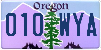 OR license plate 010WYA