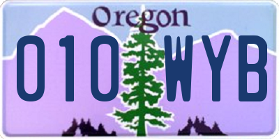 OR license plate 010WYB