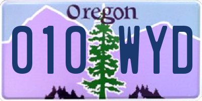 OR license plate 010WYD