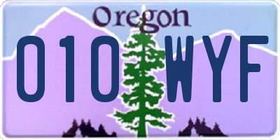 OR license plate 010WYF