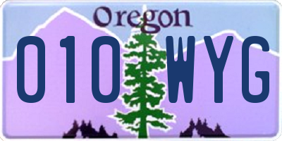 OR license plate 010WYG