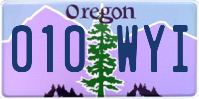 OR license plate 010WYI