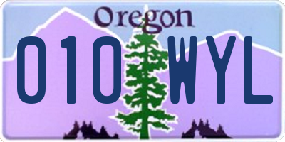 OR license plate 010WYL