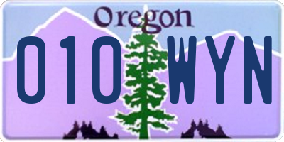 OR license plate 010WYN