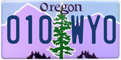 OR license plate 010WYO