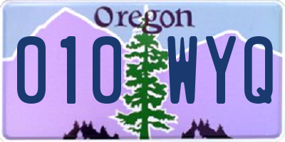 OR license plate 010WYQ