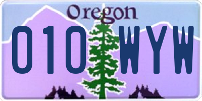 OR license plate 010WYW