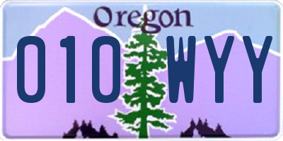 OR license plate 010WYY