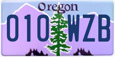 OR license plate 010WZB